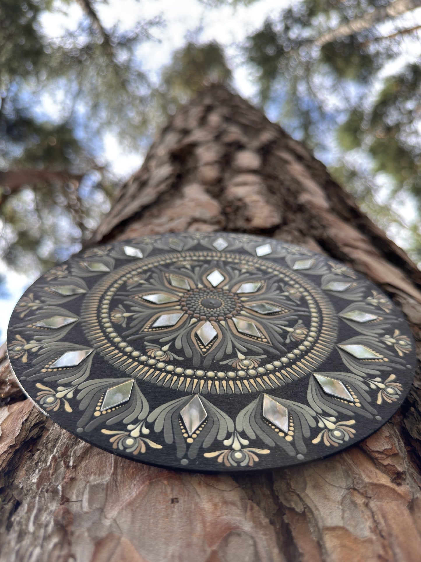 Ethereal Reflections | Hand-Painted Mandala