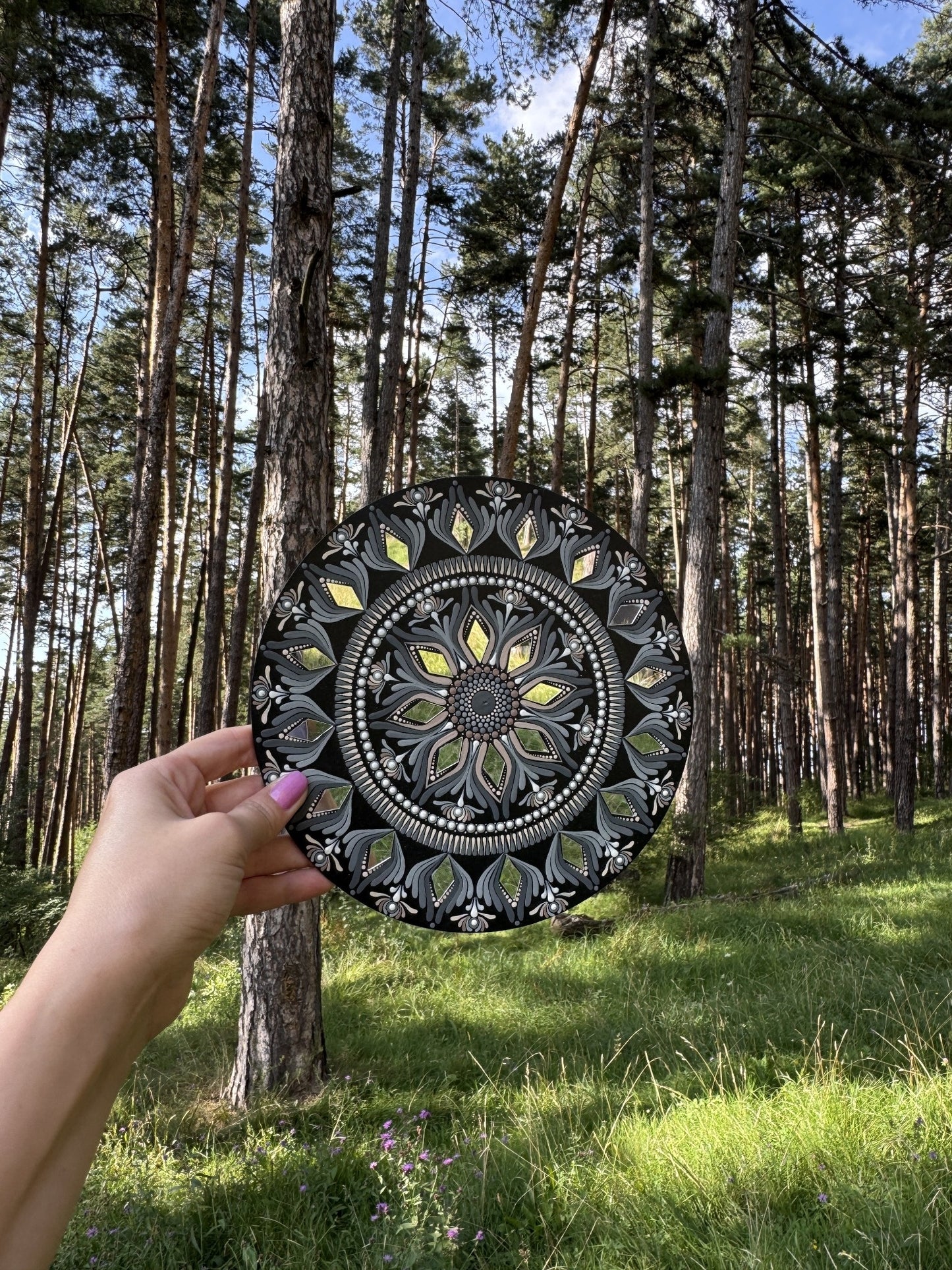 Ethereal Reflections | Hand-Painted Mandala