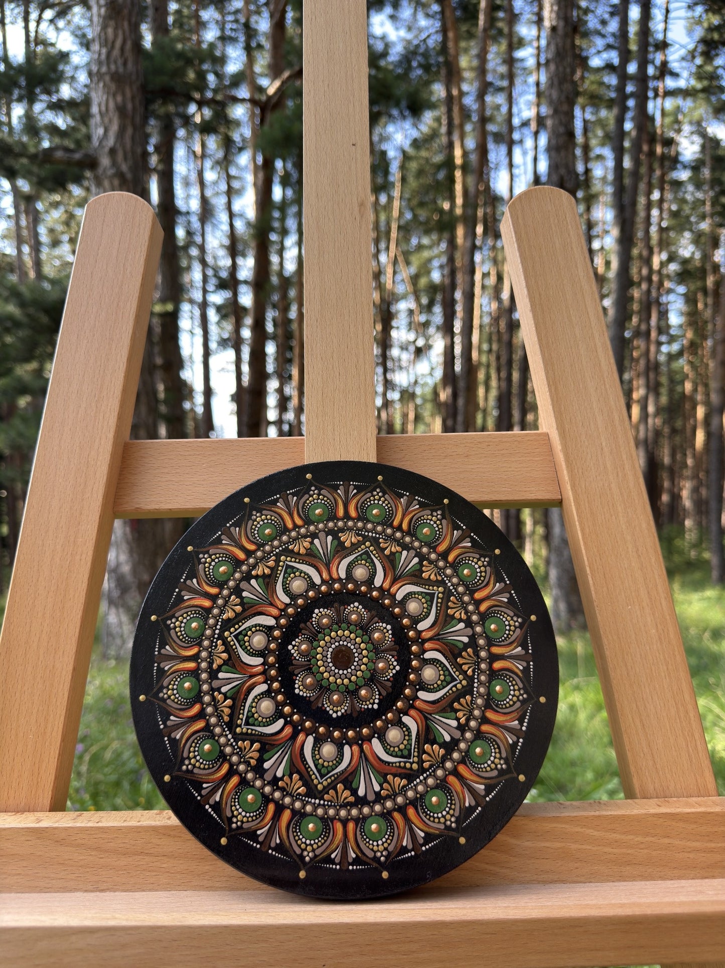 Earth Amulet | Hand-Painted Mandala