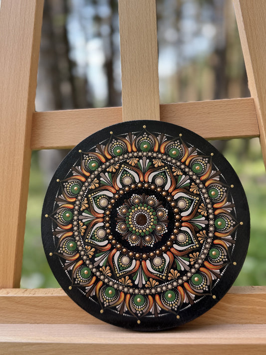 Earth Amulet | Hand-Painted Mandala