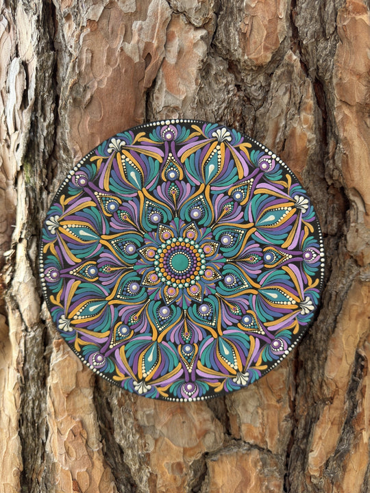 Aurora Petals | Hand-Painted Mandala