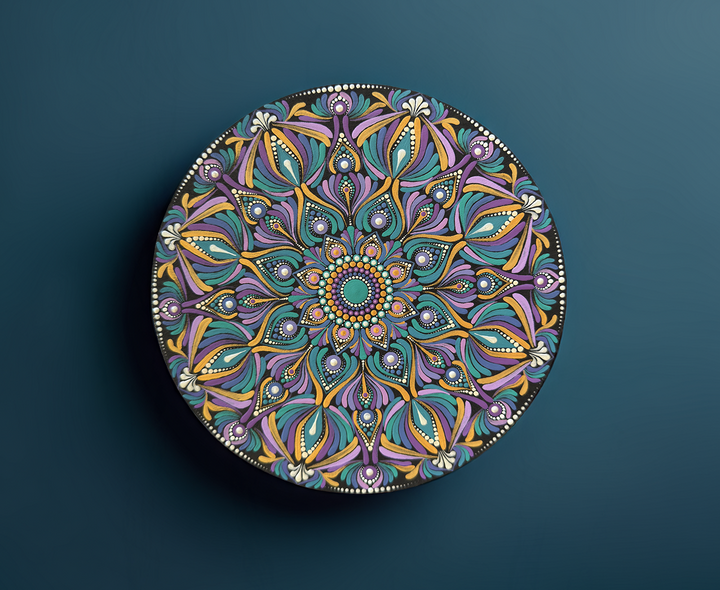 Aurora Petals | Hand-Painted Mandala