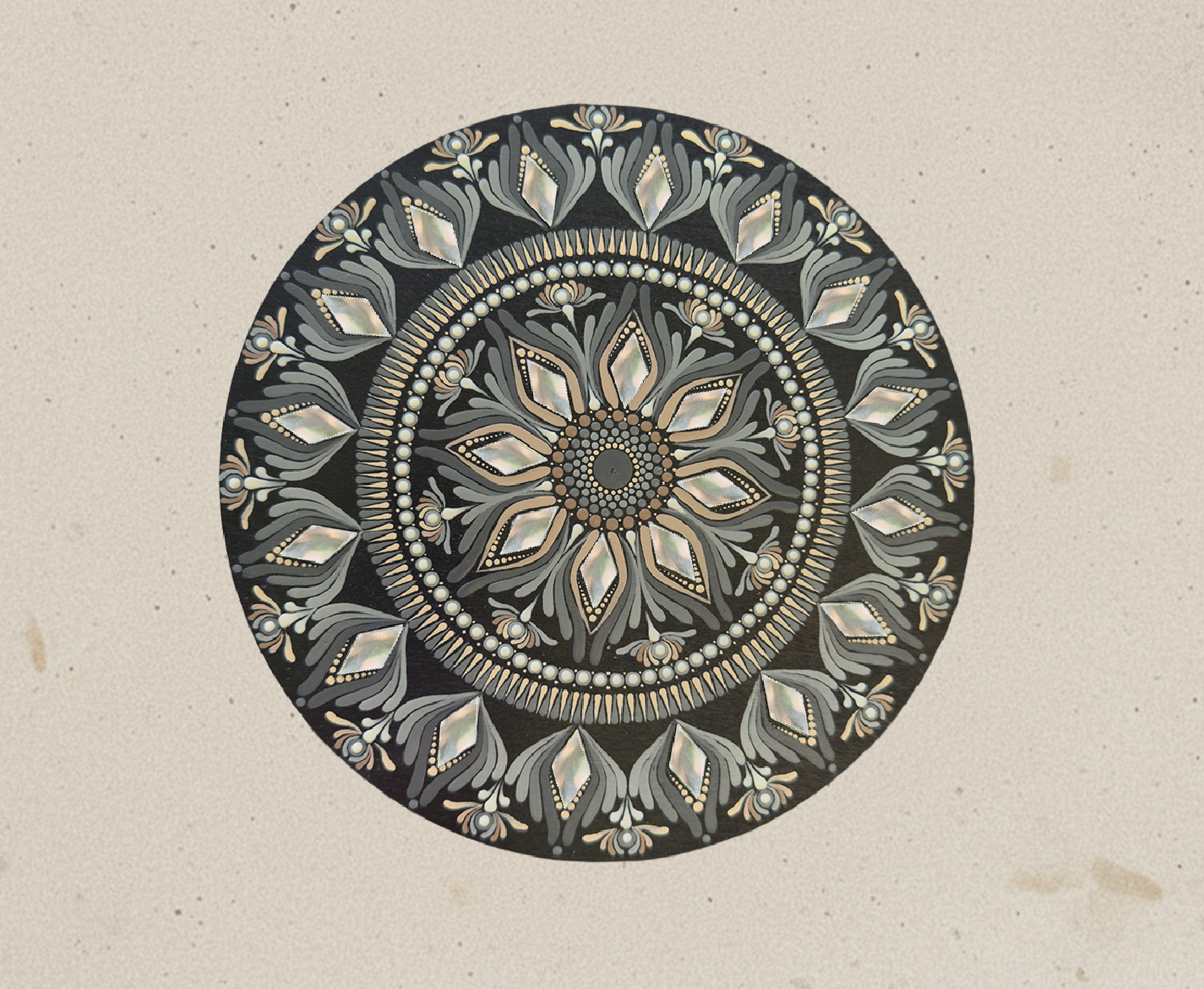 Ethereal Reflections | Hand-Painted Mandala