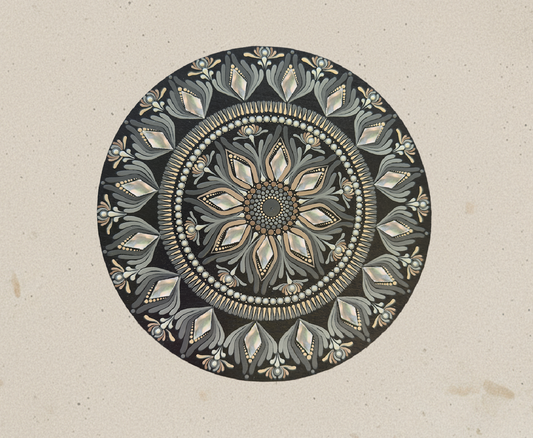 Ethereal Reflections | Hand-Painted Mandala