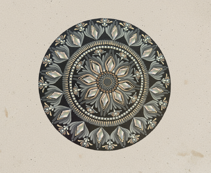 Ethereal Reflections | Hand-Painted Mandala