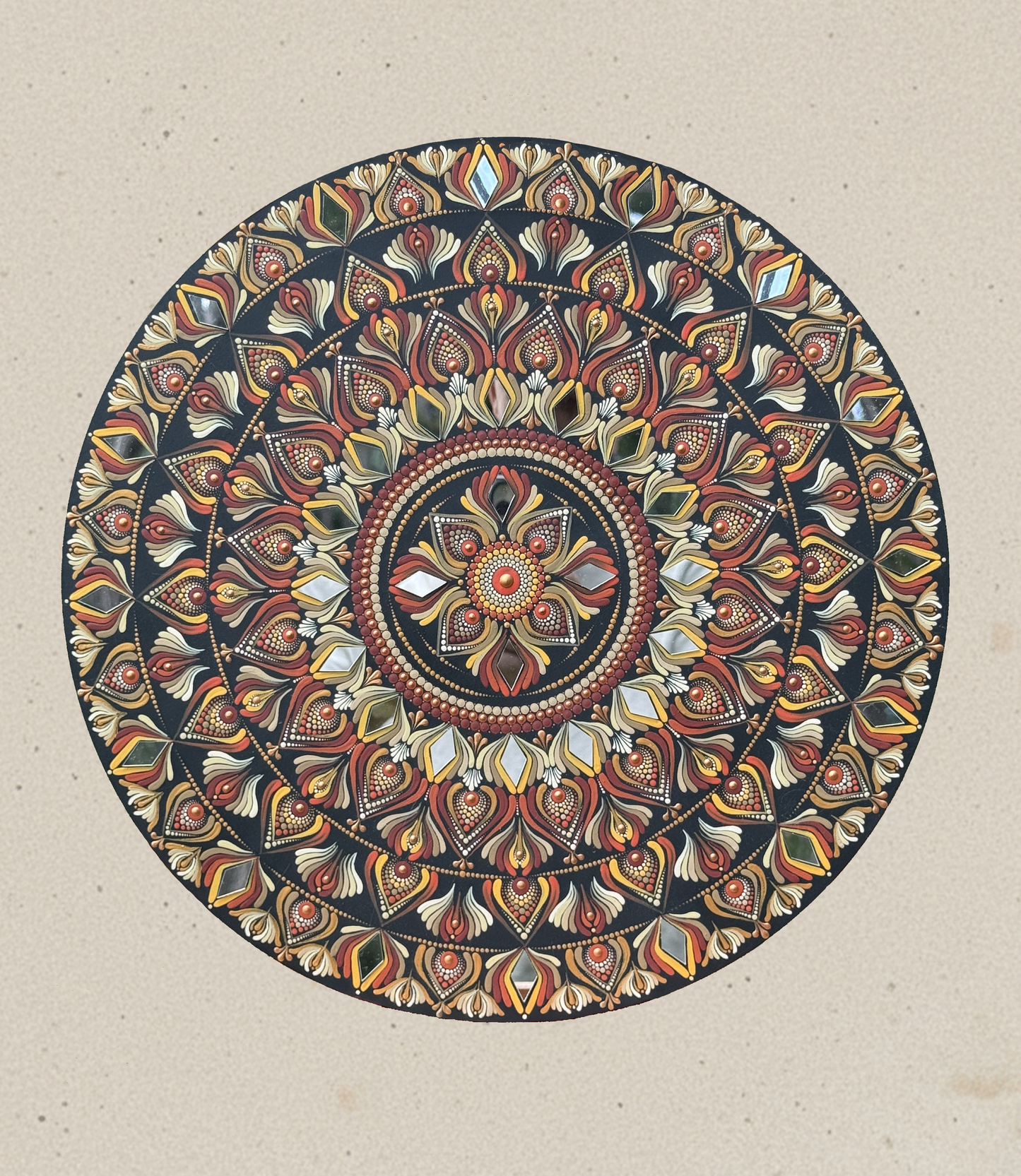 Sun of Harmony | Hand-Painted Mandala